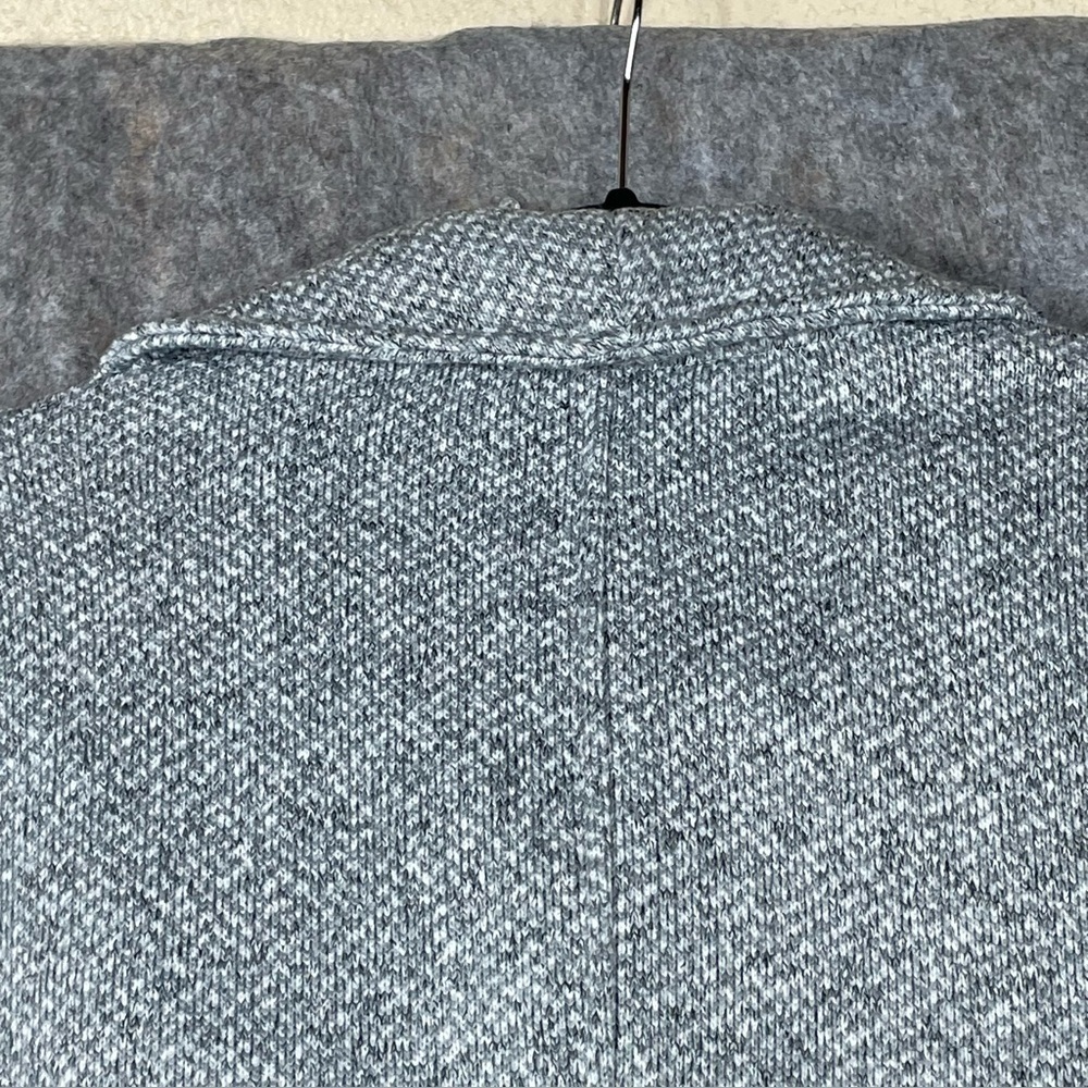 Lands End Fleece Asymmetrical Full Zip Moto Stylish Cozy Sweater Jacket Sz M - Picture 12 of 16